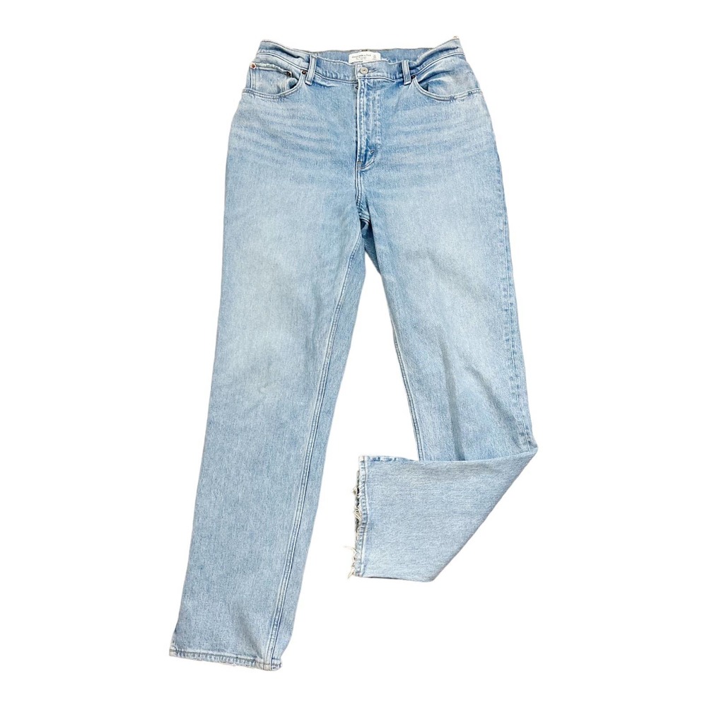Abercrombie Curve Love 90s Ultra High Rise Straight Jean Light Wash Size 31 Long